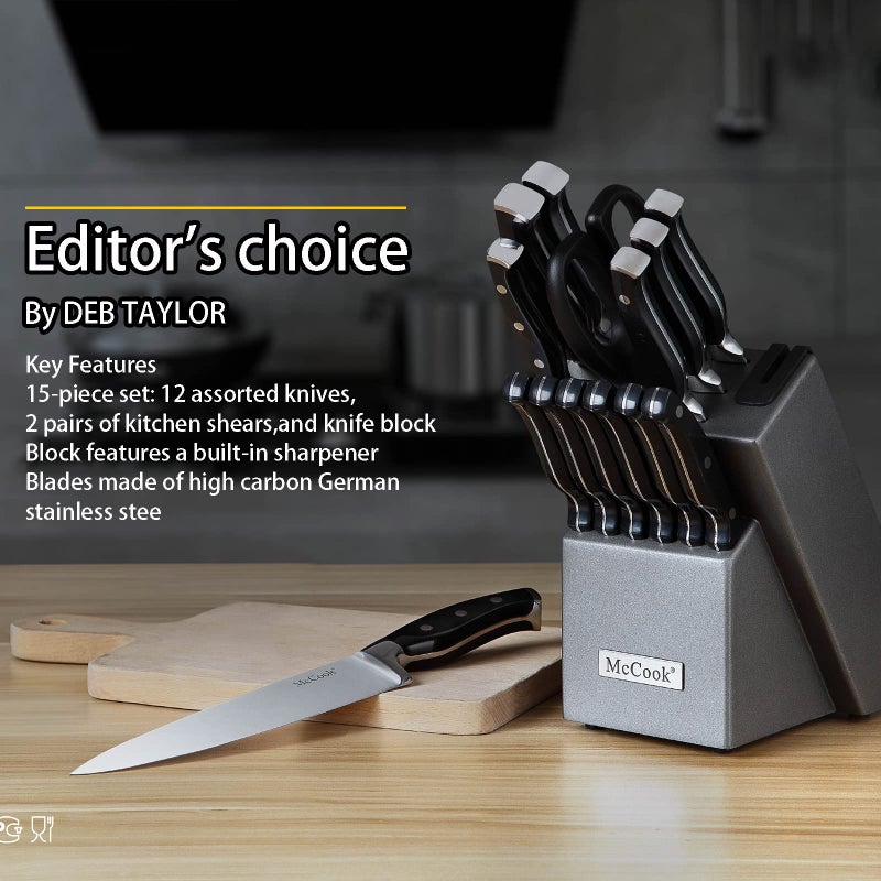 McCookÂ® Knife Sets,German Stainless Steel Kitchen Knife Block Set with Built-in Sharpener - Image 4
